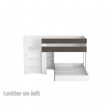 Low Height Loft Bed with End Pull-Out Lower Bed