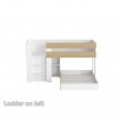 Low Height Loft Bed with End Pull-Out Lower Bed