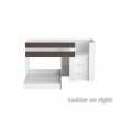 Low Height Loft Bed with End Pull-Out Lower Bed