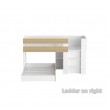 Low Height Loft Bed with End Pull-Out Lower Bed