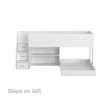 Low Loft bed with transverse lower bed - with easy climb steps!