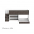 Low Loft bed with transverse lower bed - with easy climb steps!