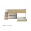 Low Loft bed with transverse lower bed - with easy climb steps!