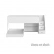Low Loft bed with transverse lower bed - with easy climb steps!