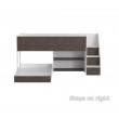 Low Loft bed with transverse lower bed - with easy climb steps!