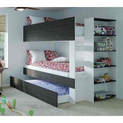 Bunk Bed with built in Bookshelf & optional trundle or drawers
