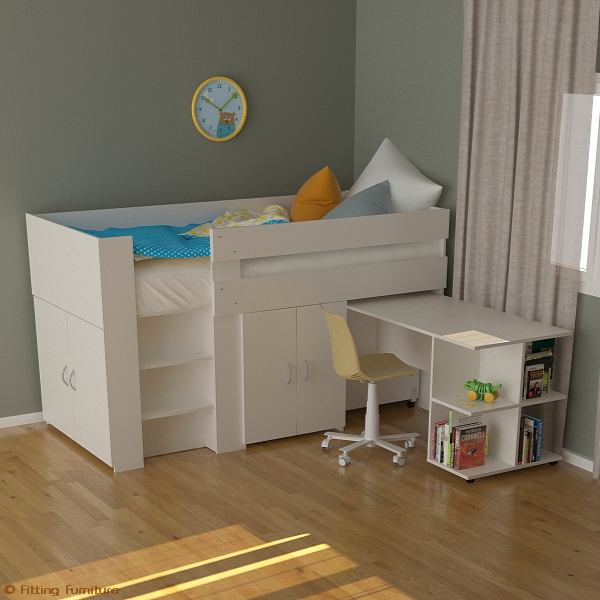 Kids Loft Bed With Desk Beds, King Single Loft Bed With Desk