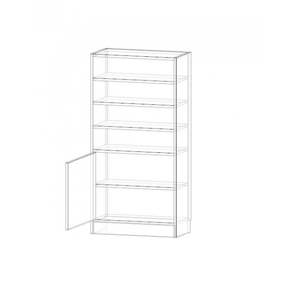 Single Door Cupboard Bookshelf