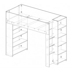 Increase High loft open shelves bed height by 40mm