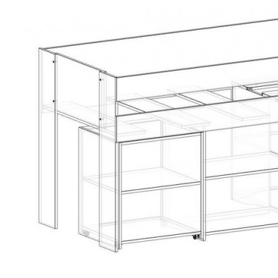 Spacesaver mid height beds - option to replace desk with shelf unit