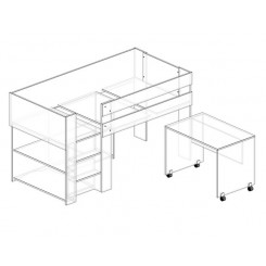 Spacesaver Compact open shelves option to move centre shelf  and change desk to 900mm panel