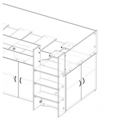 Spacesaver with cupboards and drawers - Ladder replacement